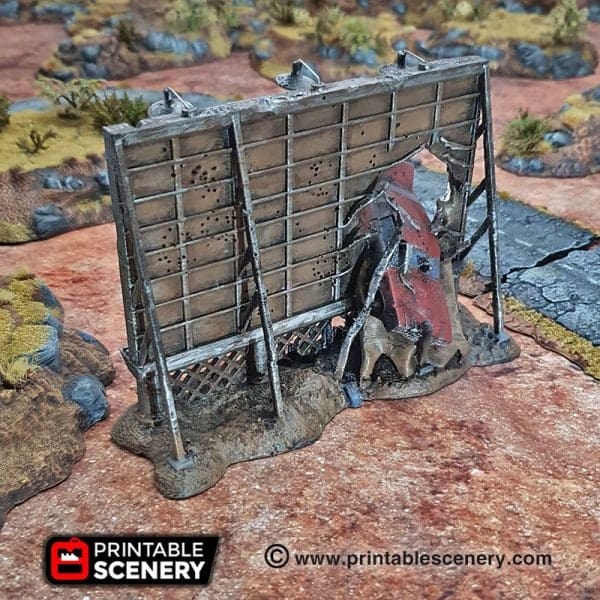 Tabletop Terrain Terrain Ruined Billboards and Signs - Apocalyptic Terrain