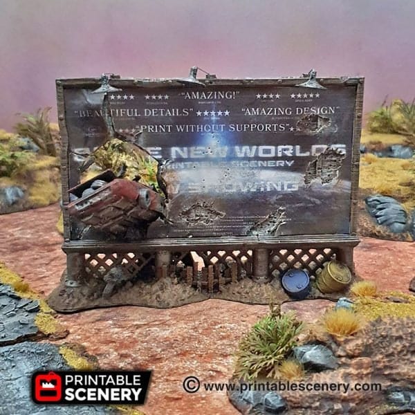 Tabletop Terrain Terrain Ruined Billboards and Signs - Apocalyptic Terrain