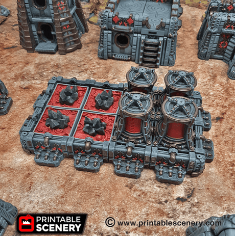 Tabletop Terrain Terrain Sithic Outpost Plasma Crystal Pit & Missile Sentry Tower - 40k Terrain