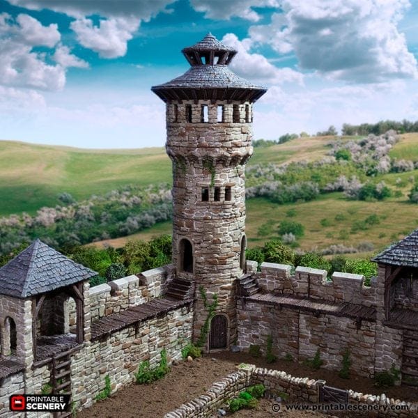 Tabletop Terrain Tower King's Round Tower - Country & King - Fantasy Historical Building