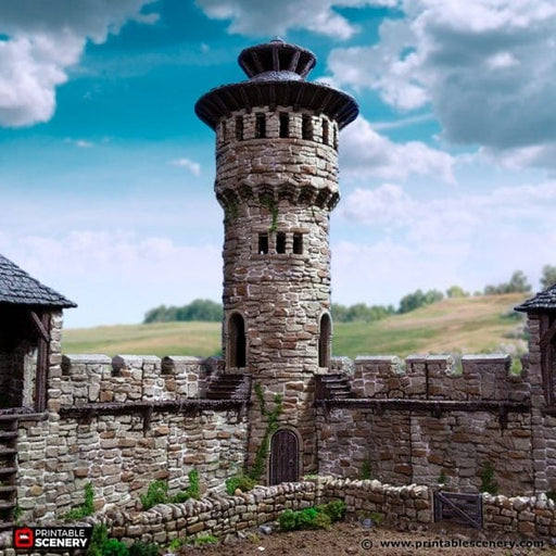 Tabletop Terrain Tower King's Round Tower - Country & King - Fantasy Historical Building
