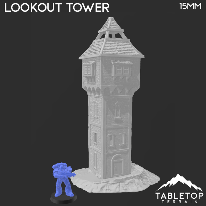 Tabletop Terrain Tower Lookout Tower - Town of Grexdale - Fantasy Tower Tabletop Terrain