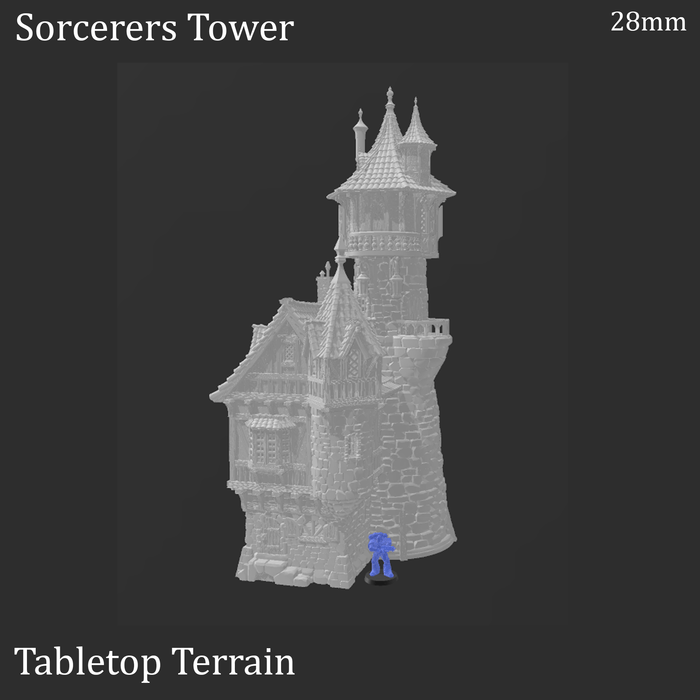 Tabletop Terrain Tower Sorcerer's Tower - Elven Fantasy Tower Tabletop Terrain
