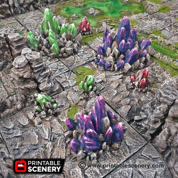 Tabletop Terrain Trees Crystal Clusters - Fantasy Scatter Terrain