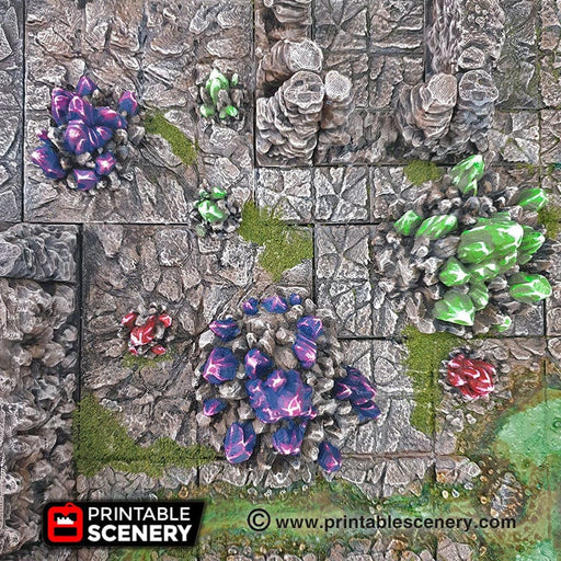 Tabletop Terrain Trees Crystal Clusters - Fantasy Scatter Terrain Tabletop Terrain