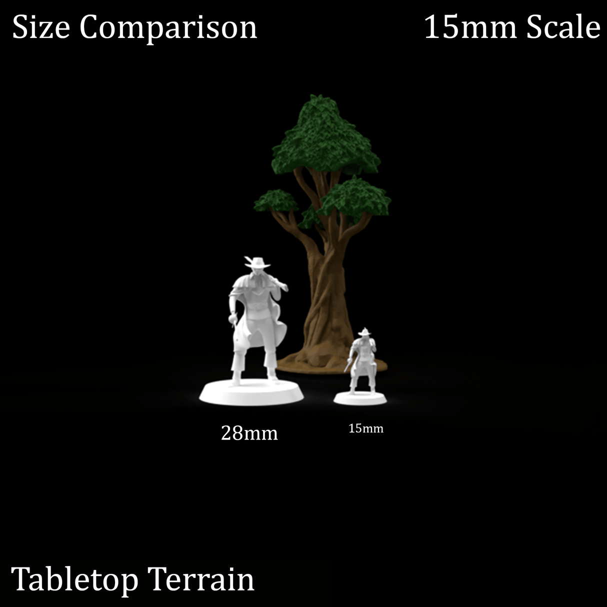 Tabletop Terrain Trees Gnarly Trees with Canopies - Scatter Terrain