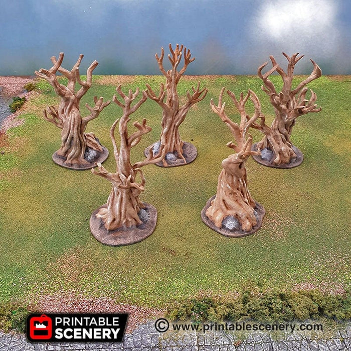 Tabletop Terrain Trees Gnarly Trees with Canopies - Scatter Terrain Tabletop Terrain