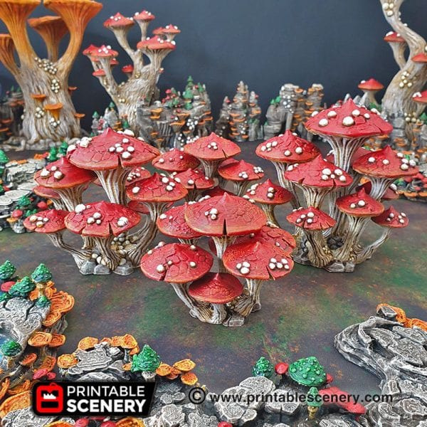 Tabletop Terrain Trees Magic Mushroom Clusters - Fantasy Scatter Terrain / Trees