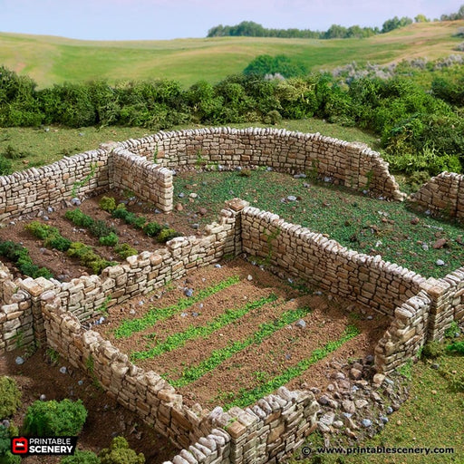 Tabletop Terrain Walls Country High Walls / Low Walls - Country & King - Fantasy Historical Walls