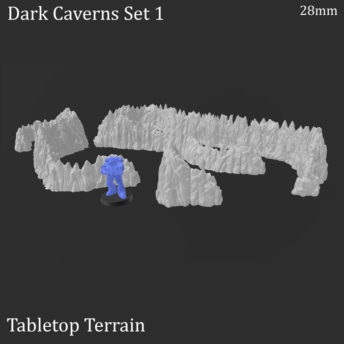 Tabletop Terrain Walls Dark Caverns  - Fantasy Scatter Terrain Tabletop Terrain
