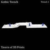 Tabletop Terrain Walls Gothic Trench - 40k Terrain