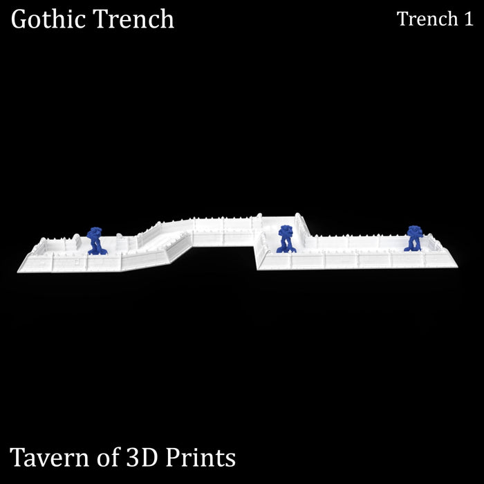 Tabletop Terrain Walls Gothic Trench - 40k Terrain