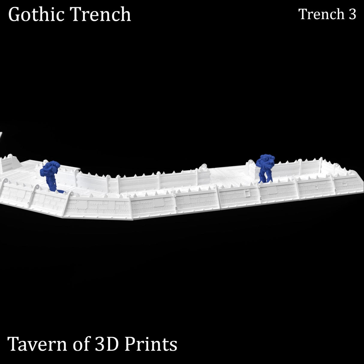 Tabletop Terrain Walls Gothic Trench - 40k Terrain