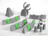 Tabletop Terrain Walls Necron Defence Wall - 40k Necron Terrain