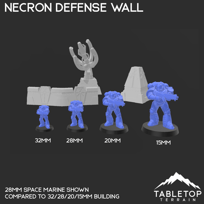 Tabletop Terrain Walls Necron Defence Wall - 40k Necron Terrain
